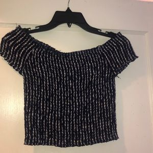 Pacsun, off the shoulder mesh crop top